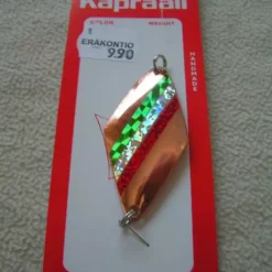 Kapraali-rautupilkki 60mm,Malli:8,Kupari,vihreä/hopea/puna-raita