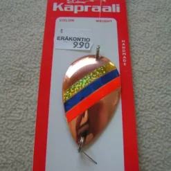 Kapraali-rautupilkki 55mm,Malli:1,Kupari,kulta/sini/puna-raita