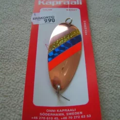 Kapraali-rautupilkki 70mm,Malli:2,Kupari,kulta/sini/puna-raita