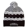StrikeMaster® Pom Beanie – Black Grey White -Talvikalastus Myyntikauppa SM1BE