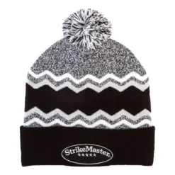 StrikeMaster® Pom Beanie – Black Grey White