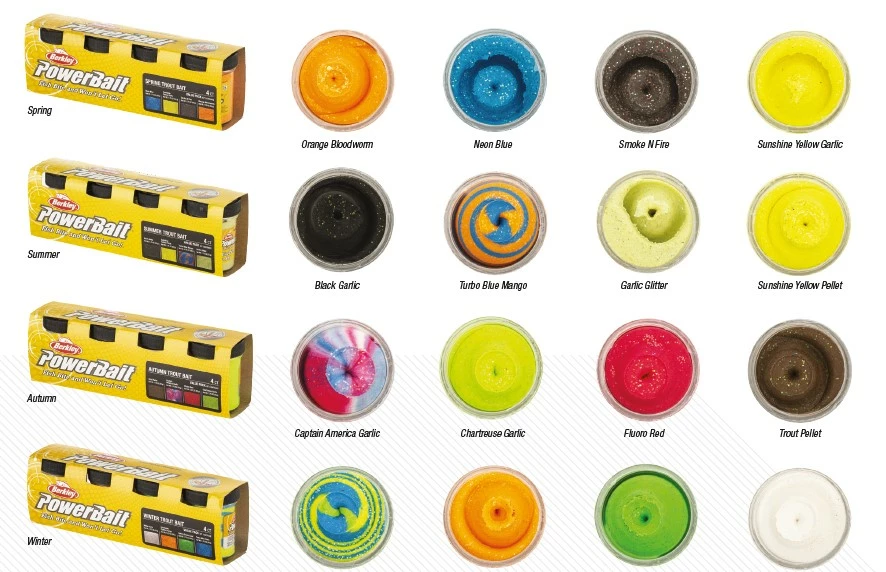 PowerBait-syöttitahna Vuodenajat 4-pakkaus 3 PowerBait-syöttitahna Vuodenajat 4-pakkaus