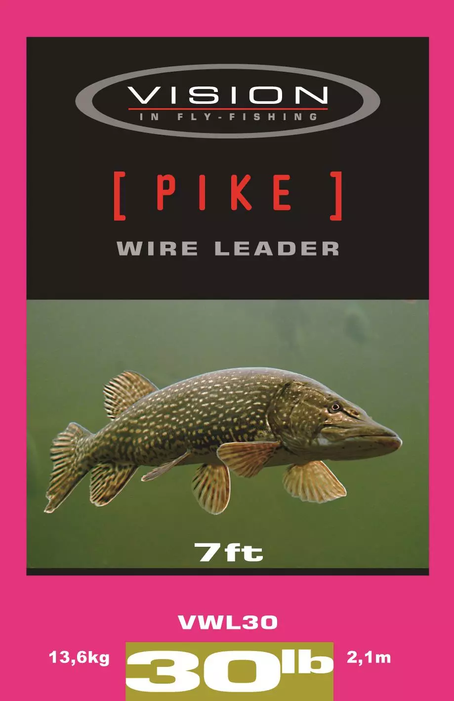 Vision Pike Wire 7ft 30lb/13,6kg -haukiperuke 3 Vision Pike Wire 7ft 30lb/13,6kg -haukiperuke
