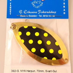 G.Erikssons Nya Harpun 70mm,väri:Kulta/Musta/keltaiset Pisteet