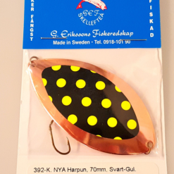 G.Erikssons Nya Harpun 70mm,väri:Kupari/Musta/keltaiset Pisteet