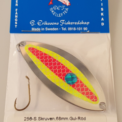 G.Erikssons Skruven 68mm,väri:Hopea/Kelta-Punainen