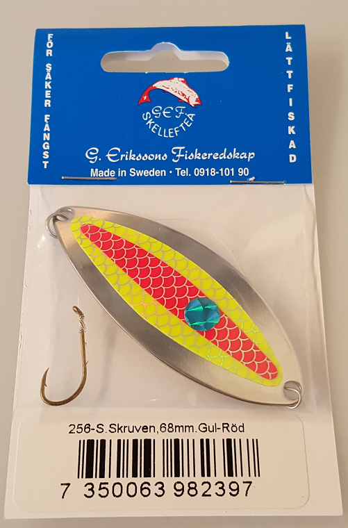 G.Erikssons Skruven 68mm,väri:Hopea/Kelta-Punainen 3 G.Erikssons Skruven 68mm,väri:Hopea/Kelta-Punainen