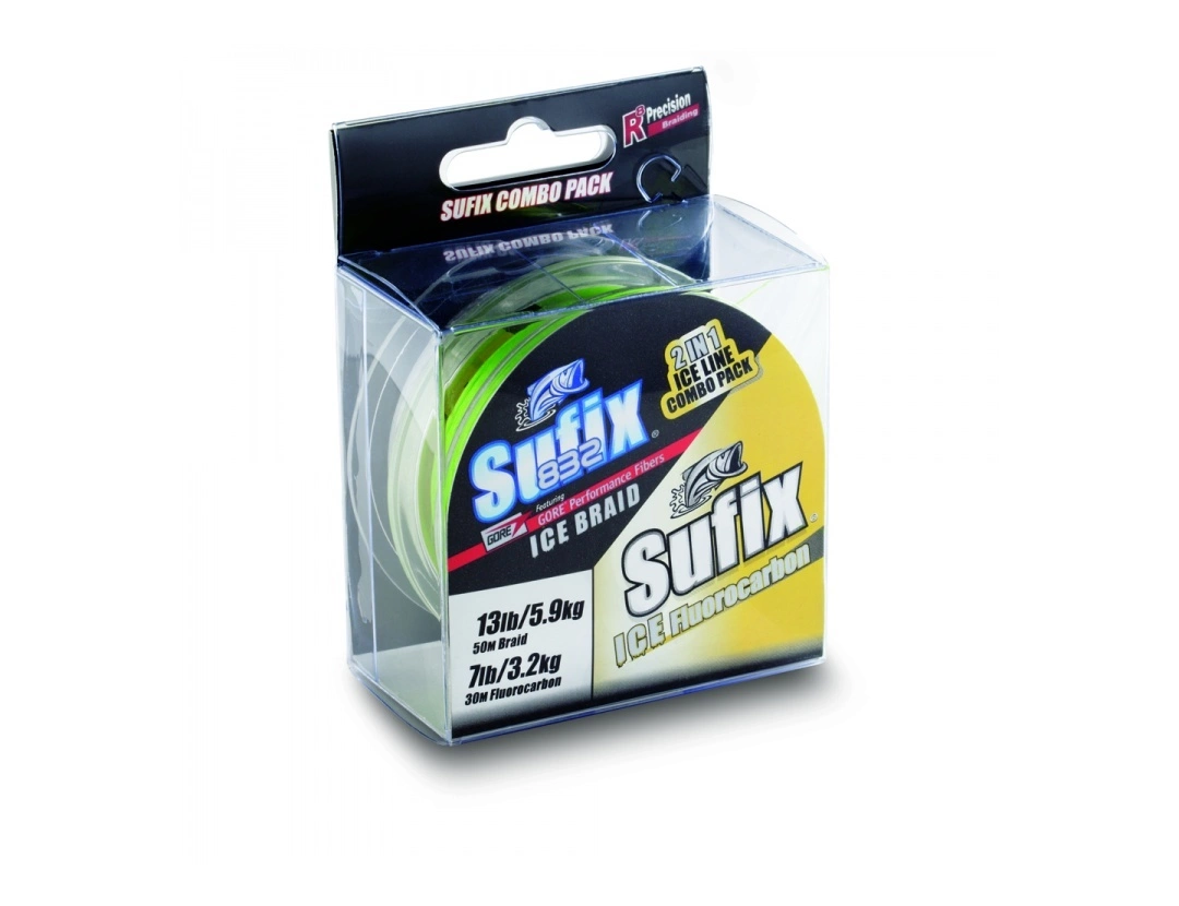 Sufix 832 -monikuitusiima + Sufix Ice Fluorocarbon -siima 3 Sufix 832 -monikuitusiima + Sufix Ice Fluorocarbon -siima