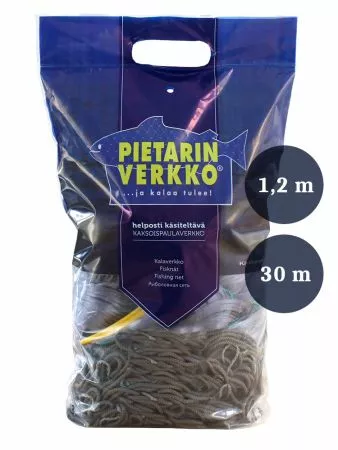 Pietarinverkko Kaksoispaula Kalaverkko, Silmäkoko:50mm, Korkeus:1,2m, Lanka:0,20mm, Pituus:30m 3 Pietarinverkko Kaksoispaula Kalaverkko, Silmäkoko:50mm, Korkeus:1,2m, Lanka:0,20mm, Pituus:30m