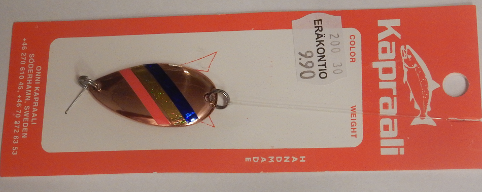 Kapraali-rautupilkki 45mm,Malli:0,Kupari,sini/kulta/puna-raita 3 Kapraali-rautupilkki 45mm,Malli:0,Kupari,sini/kulta/puna-raita