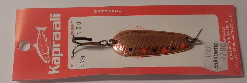 Kapraali,Malli:33 13g,Väri:Kupari, Suomu-kuvio 3 Kapraali,Malli:33 13g,Väri:Kupari, Suomu-kuvio