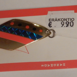 Kapraali-rautupilkki 60mm,Malli:8,Messinki,sininen/punainen -raita, Sekä Mustia Ja Punaisia Pisteitä