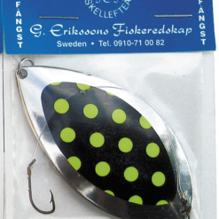 G.Erikssons Nya Harpun 70mm,väri:Hopea/Musta/keltaiset Pisteet