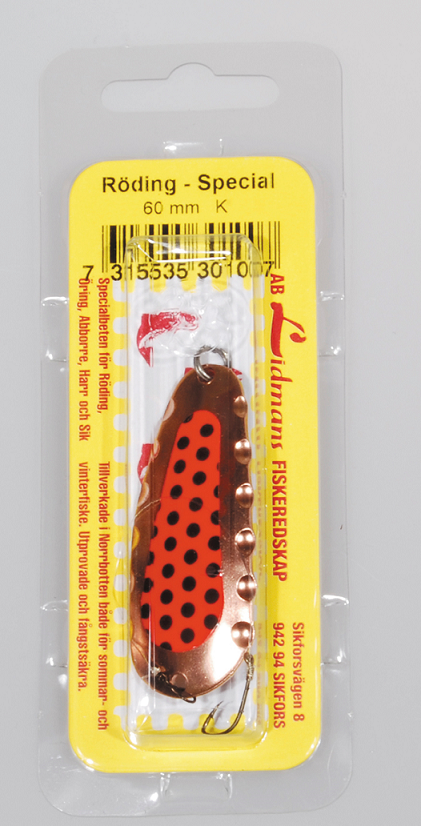 Lindmans Röding Special 60mm,väri:K 3 Lindmans Röding Special 60mm,väri:K