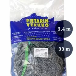 Pietarin Kaksoispaula Muikkuverkko, Silmäkoko:16mm, Korkeus:2,4m, Lanka:0,15mm, Pituus:33m.