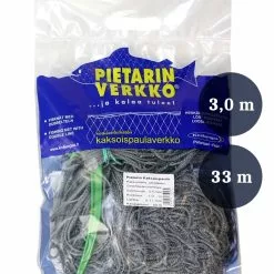 Pietarin Kaksoispaula Muikkuverkko, Silmäkoko:14mm, Korkeus:3m, Lanka:0,15mm, Pituus:33m.